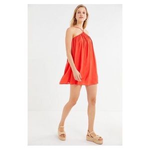 Urban Outfitters Orange Frock Around Y-neck Romper Dress